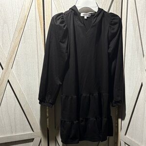 Honey and Rosie Elegant Black Hoodie Dress